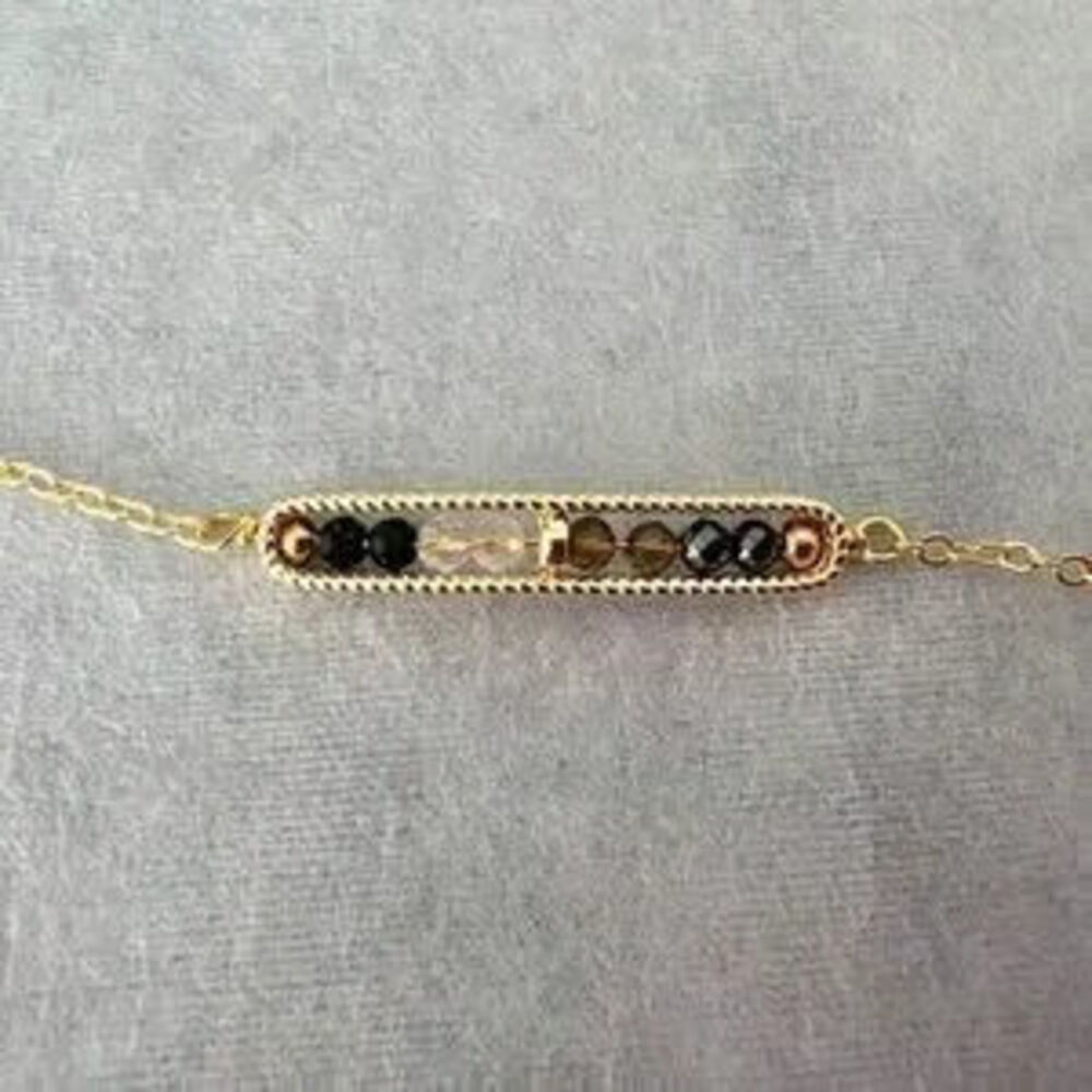 Gold Bar Bracelet Minimalist Adjustable Chain Bracelet